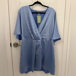 NWT H&M Blue Wrap Dress, Sz XL